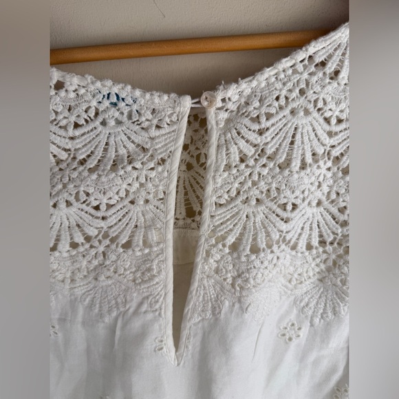 SUNDANCE Imperial Eyelet Dress Ivory Lace Shift Dress 100% Cotton Size XL BOHO - Picture 7 of 14